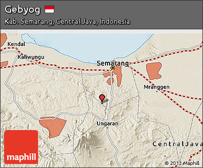 Shaded Relief 3D Map of Gebyog