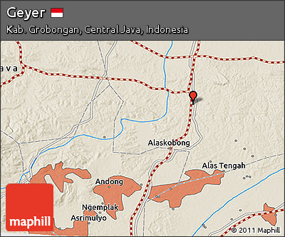 Shaded Relief 3D Map of Geyer