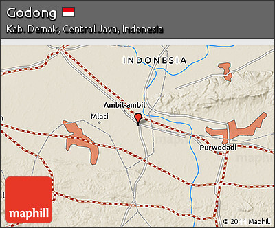 Shaded Relief 3D Map of Godong