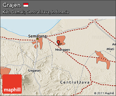 Shaded Relief 3D Map of Grajen