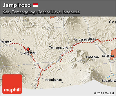 Shaded Relief 3D Map of Jampiroso