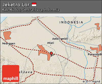 Shaded Relief 3D Map of Jeketro Lor
