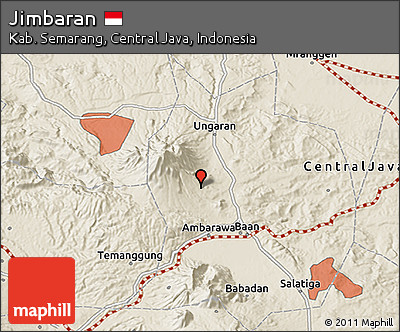 Shaded Relief 3D Map of Jimbaran