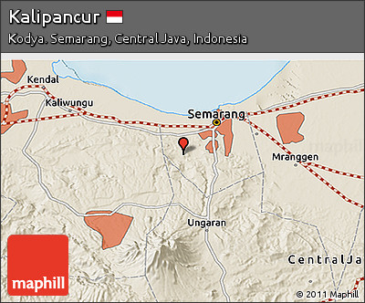 Shaded Relief 3D Map of Kalipancur