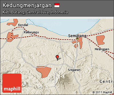 Shaded Relief 3D Map of Kedungmenjargan