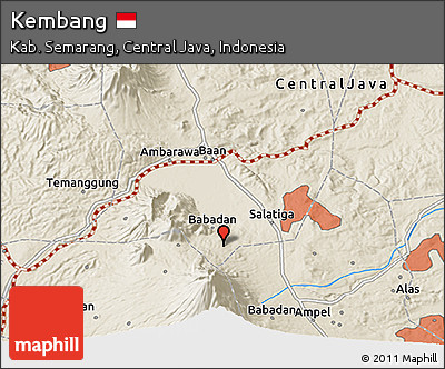 Shaded Relief 3D Map of Kembang