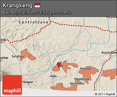 Shaded Relief 3D Map of Krangkeng
