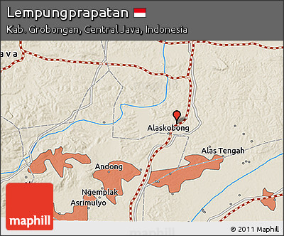 Shaded Relief 3D Map of Lempungprapatan