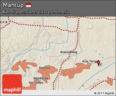Shaded Relief 3D Map of Mantup