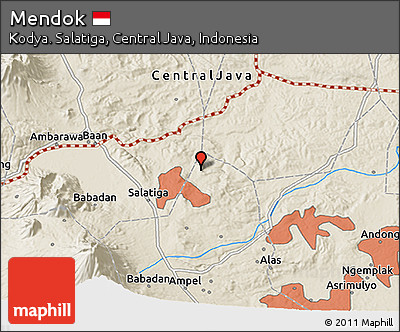 Shaded Relief 3D Map of Mendok