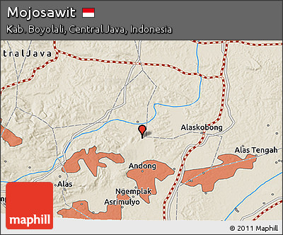 Shaded Relief 3D Map of Mojosawit