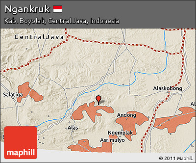 Shaded Relief 3D Map of Ngankruk