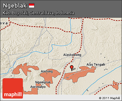 Shaded Relief 3D Map of Ngeblak