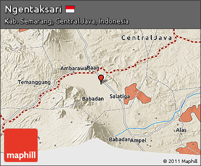 Shaded Relief 3D Map of Ngentaksari