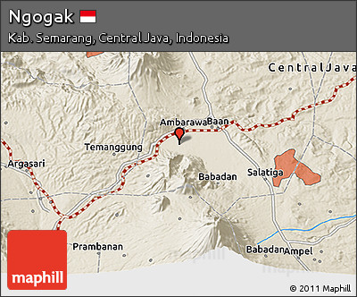 Shaded Relief 3D Map of Ngogak