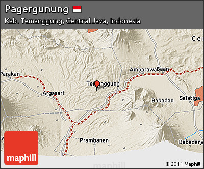 Shaded Relief 3D Map of Pagergunung