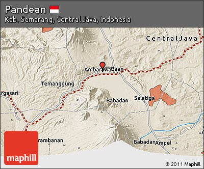 Shaded Relief 3D Map of Pandean