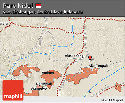 Shaded Relief 3D Map of Pare Kidul