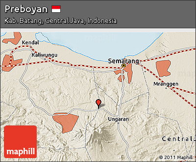 Shaded Relief 3D Map of Preboyan
