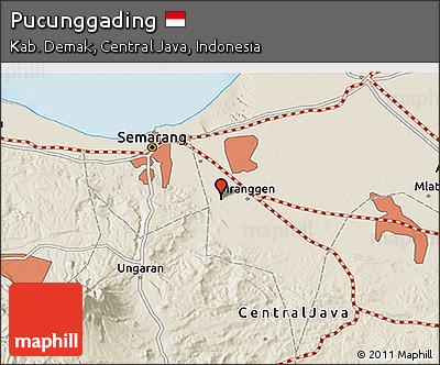 Shaded Relief 3D Map of Pucunggading