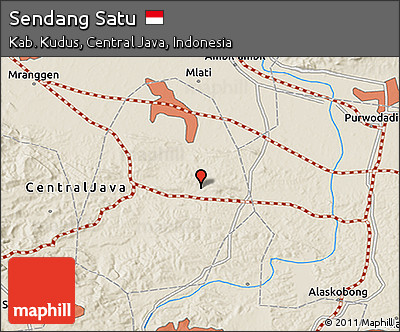 Shaded Relief 3D Map of Sendang Satu