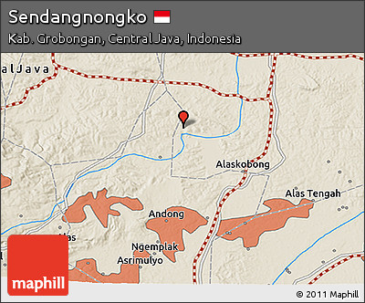 Shaded Relief 3D Map of Sendangnongko