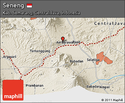 Shaded Relief 3D Map of Seneng