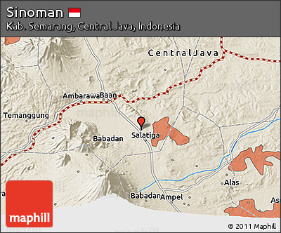 Shaded Relief 3D Map of Sinoman