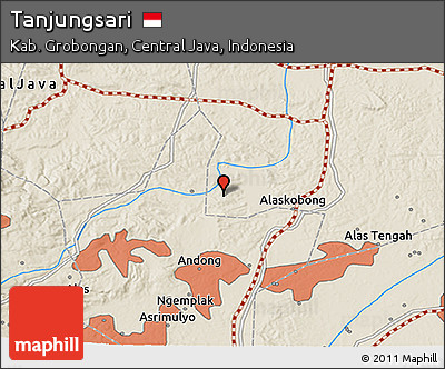 Shaded Relief 3D Map of Tanjungsari