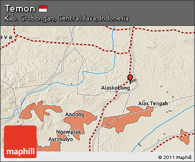 Shaded Relief 3D Map of Temon