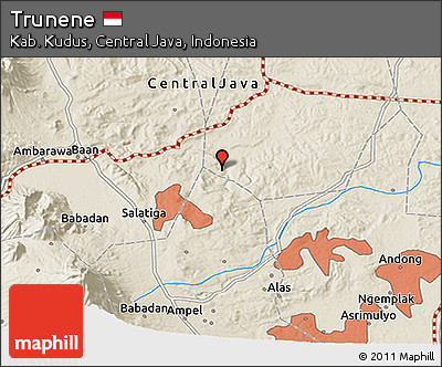Shaded Relief 3D Map of Trunene