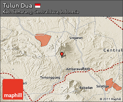 Shaded Relief 3D Map of Tulun Dua