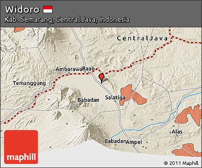Shaded Relief 3D Map of Widoro