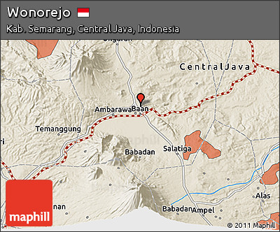 Shaded Relief 3D Map of Wonorejo