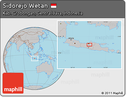 Gray Location Map of Sidorejo Wetan