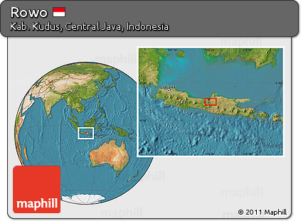 Satellite Location Map of Rowo