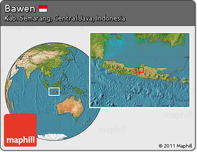 Satellite Location Map of Bawen