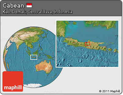 Satellite Location Map of Cabean