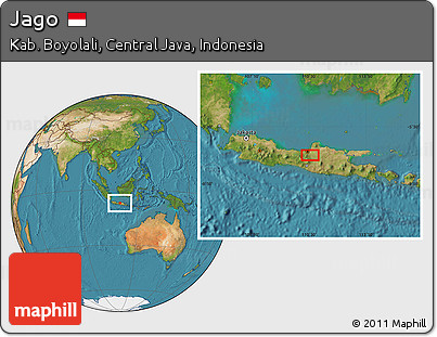 Satellite Location Map of Jago