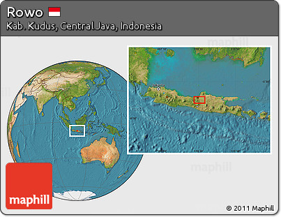 Satellite Location Map of Rowo
