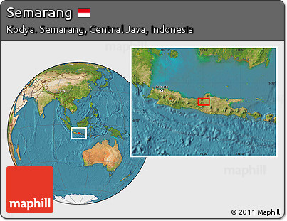 Satellite Location Map of Semarang