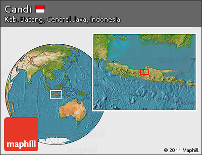 Satellite Location Map of Candi