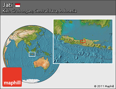 Satellite Location Map of Jati