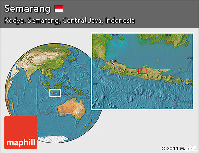 Satellite Location Map of Semarang
