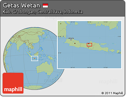 Savanna Style Location Map of Getas Wetan