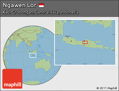 Savanna Style Location Map of Ngawen Lor