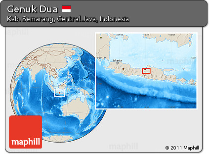 Shaded Relief Location Map of Genuk Dua