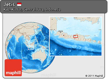 Shaded Relief Location Map of Jetis