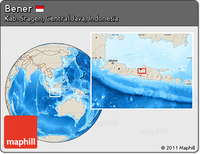 Shaded Relief Location Map of Bener