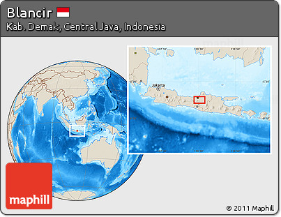 Shaded Relief Location Map of Blancir